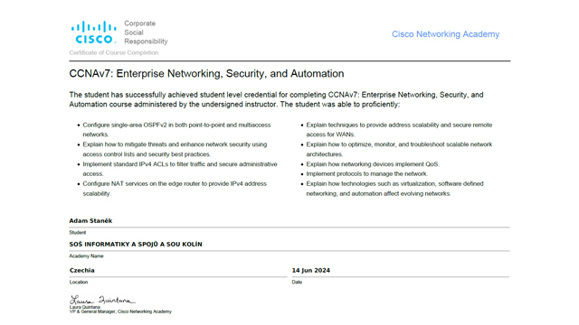 CCNAv7: Enterprise Networking, Security, and Automation